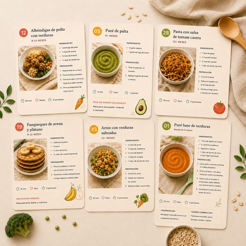Fichas de recetas de Bebé Come y Crece